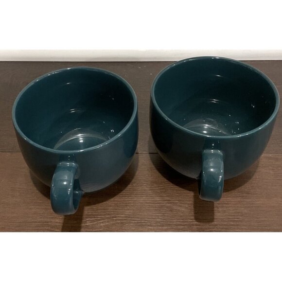 Pier 1 Green Oversized Jumbo Coffee Latte Soup Mug Mugs Set Of 2 Thailand - Picture 3 of 6